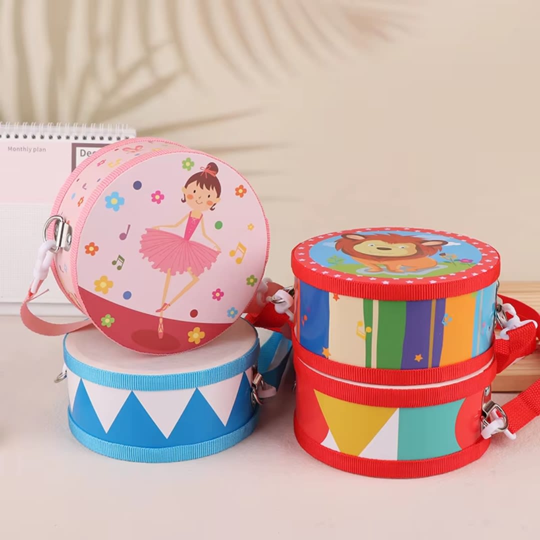 Tambor Infantil De Madera 0
