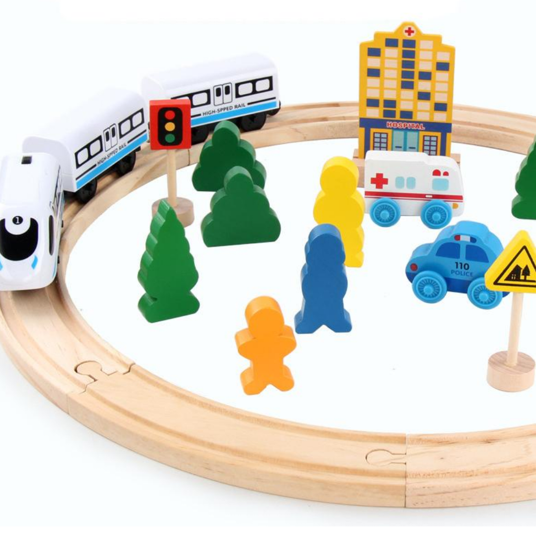 Tren Eléctrico con Pista madera2