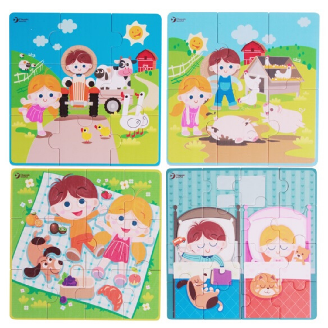 Puzzle 4 en 1 Granja | Jugueteria Rincón Infantil