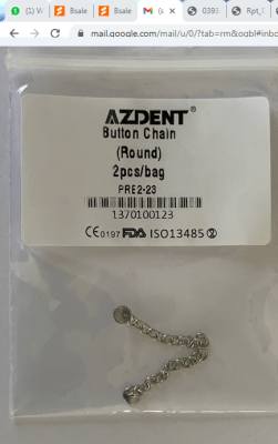 Boton Lingual con Cadena 2 uds. por bolsa