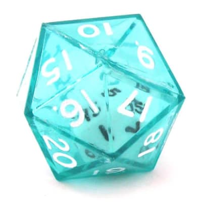 Dado Doble D20 Caras Jumbo: Transparente - Verde