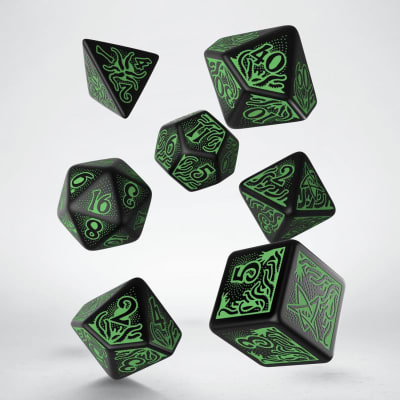 Set D7 Dados Call of Cthulhu 7th Edition - Black & Green