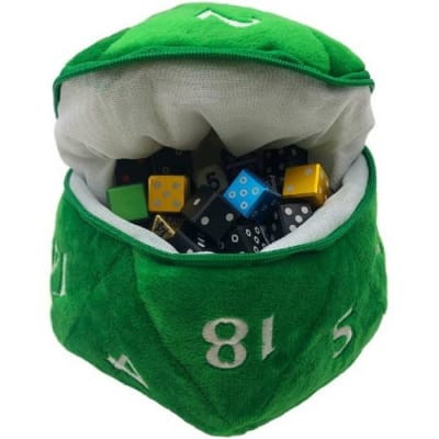 Porta Dados Plush: D&D Dado D20 - Verde