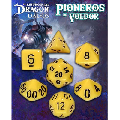 Set D7 Dados Pioneros de Voldor - Amarillo Vernamin