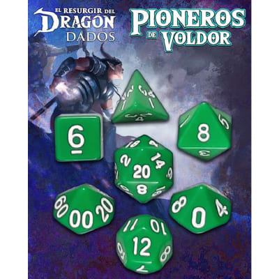 Set D7 Dados Pioneros de Voldor - Verde Saurania