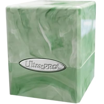 Ultra Pro: Caja Porta Mazo Satin Cube - Marble Green/White