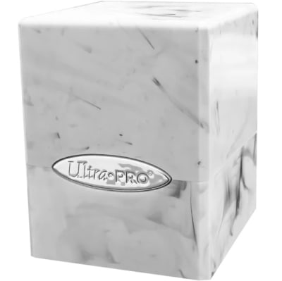 Ultra Pro: Caja Porta Mazo Satin Cube - Marble White/Black