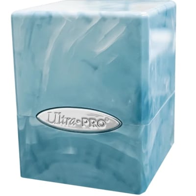 Ultra Pro: Caja Porta Mazo Satin Cube - Marble Blue/White