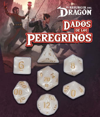 Set D7 Dados de los Peregrinos: Blanco Ahuraz