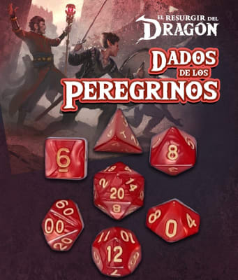 Set D7 Dados de los Peregrinos: Rojo Gram