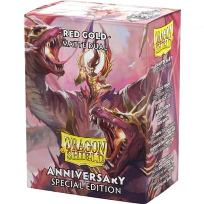 Protectores Dragon Shield: Matte Dual Standard - Pomegranate & Gold