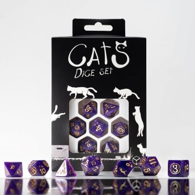 Set D7 Dados: Cat Dice Set - Purple