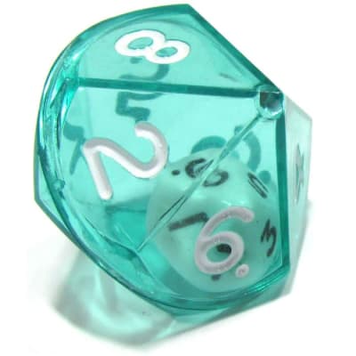 Dado Doble D10 Caras Jumbo: Transparente - Verde