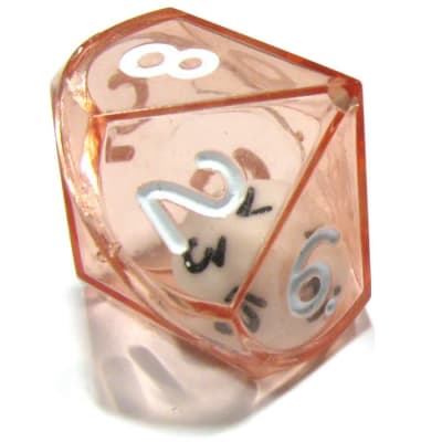 Dado Doble D10 Caras Jumbo: Transparente - Rojo