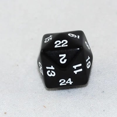 Dado D24 Caras: Opaco - Negro