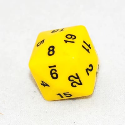 Dado D24 Caras: Opaco - Amarillo