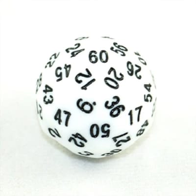 Dado D60 Caras: Opaco - Blanco