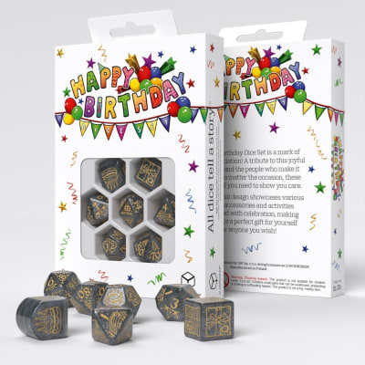 Set D7 Dados: Happy Birthday - Confetti