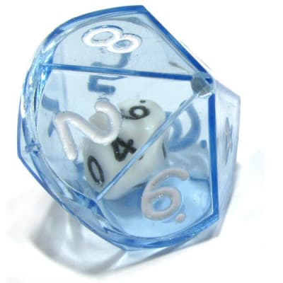 Dado Doble D10 Caras Jumbo: Transparente - Azul