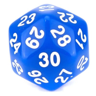Dado D30 Caras: Opaco - Azul