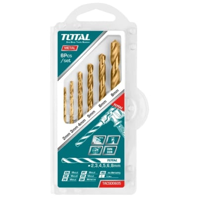 Juego de brocas x 6 pcs p/metal hss Total tacsd0605