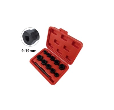 Juego de dados extracción de pernos rodados Crmo 9 - 19 mm 3/8