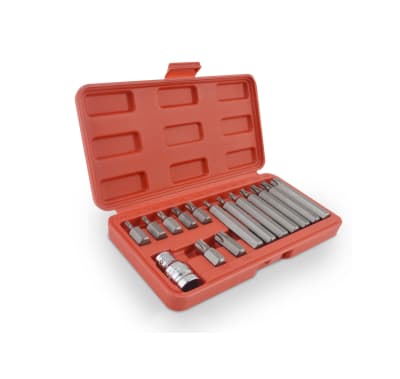 Juego 15 Piezas Torx cortos y largos 1/2