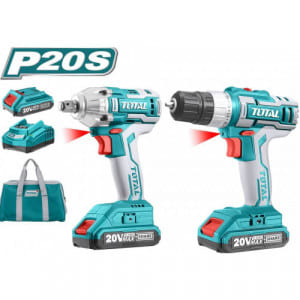 Kit taladro inalámbrico + llave de impacto Total