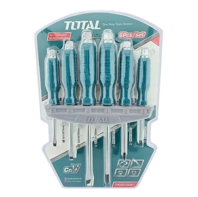 Juego de destornilladores de golpe x 6pcs TOTAL THGSS350611