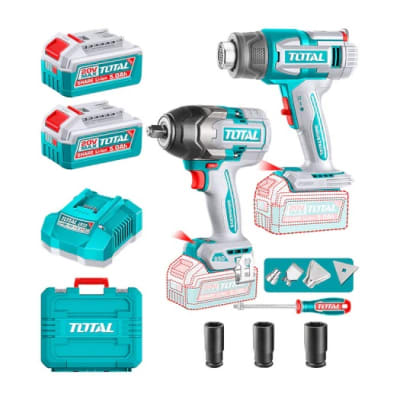 KIT LLAVE IMPACTO 850NM + PISTOLA CALOR INALAMBRICA TOTAL