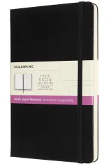 CUADERNO DOBLE DISEÑO / GRANDE / NEGRO / TAPA DURA