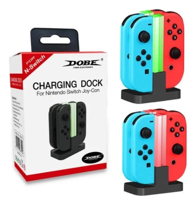 CARGADOR PAR 4 CONTROLES JOY-CON DOBE N.SWITCH