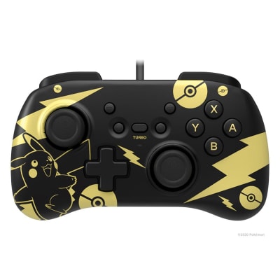 CONTROL MINI ALAMBRICO USB PIKACHU BLACK & GOLD HORI N.SWICH