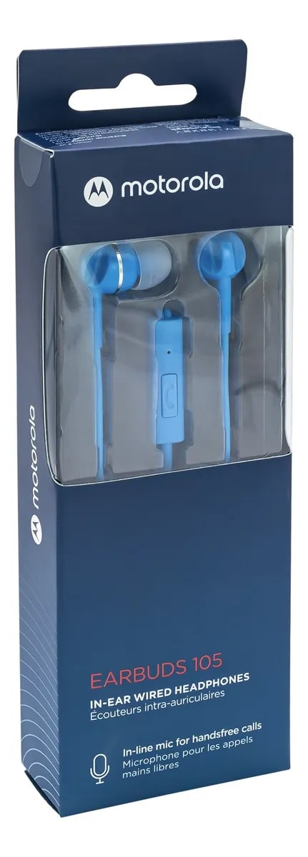 AUDIFONOS M.LIBRES EARBUDS AZUL 105 MOT4