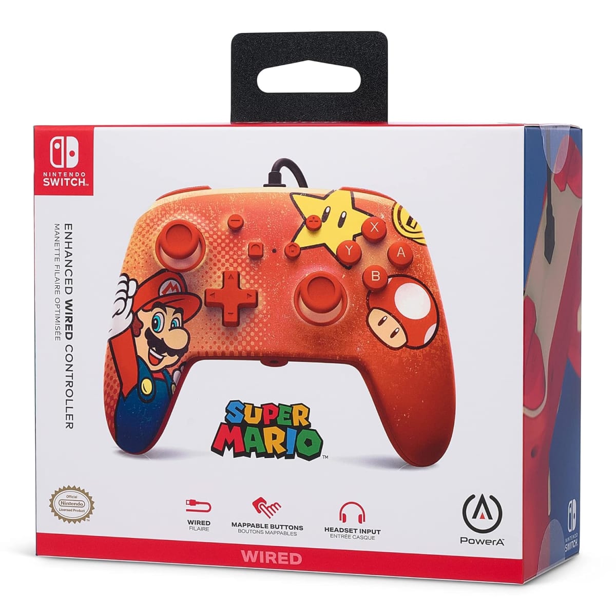 CONTROL SUPER MARIO ROJO ESTRELLA N.S POWER A9