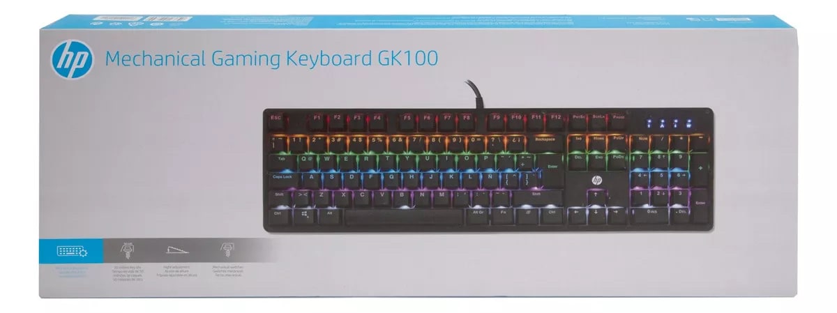 TECLADO GAMER MECANICO RGB GK 100 HP5