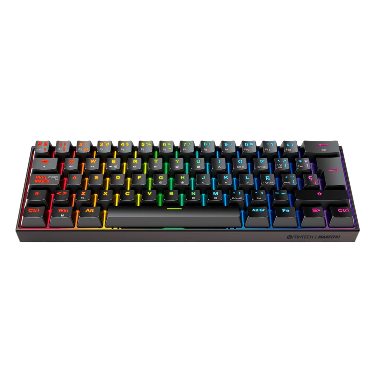 TECLADO FANTECH MAXFIT61 BLACK EDITION ESPAÑOL SWITCH RED2