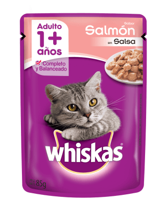 WHISKAS 1+ AÑOS ADULTO SALMON 85 GR.