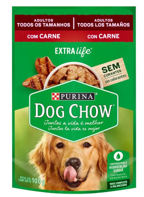 Dog Chow Sachet Adultos Todos Los Tamaños Carne 100 gr