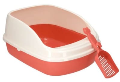 Arenero Para Gatos Rosado Con Borde + Pala
