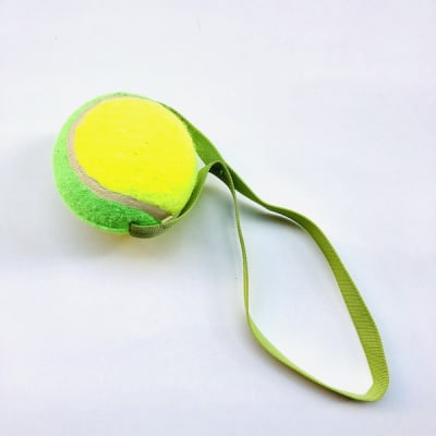 PELOTA GRANDE CON TIRADOR PARA PERROS.