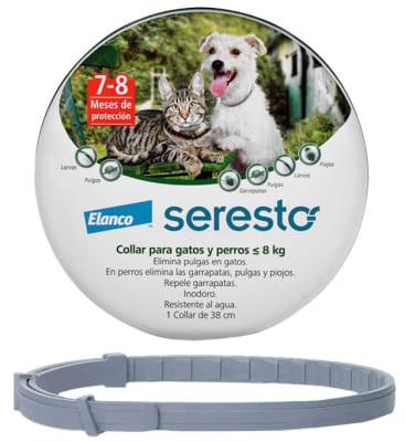Seresto Collar Antiparasitario Gato y Perro Hasta 8 KG (8 meses de duración)