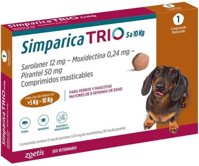 Simparica Trio 5 - 10 KG 1 Comprimido