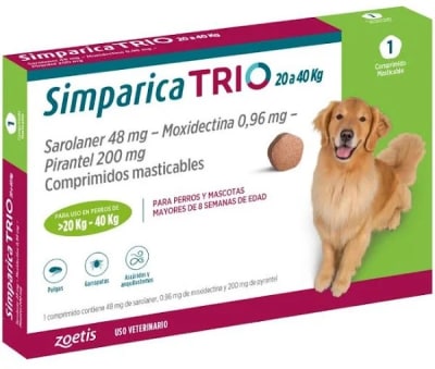 Simparica Trio 20 - 40 KG 1 Comprimido