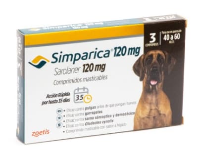 Simparica 120MG (40 - 60 KG) 3 Comprimidos