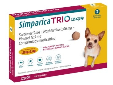 Simparica Trio 1,25 - 2,5 KG 3 Comprimidos