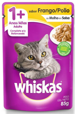 WHISKAS 1+ AÑOS ADULTO POLLO 85 GR.