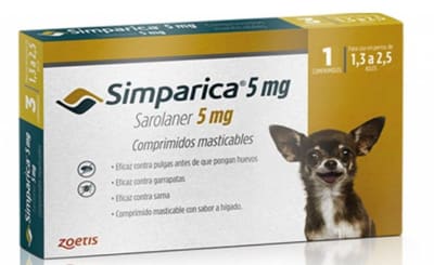 Simparica 5MG (1,3 - 2,5 KG) 1 Comprimido
