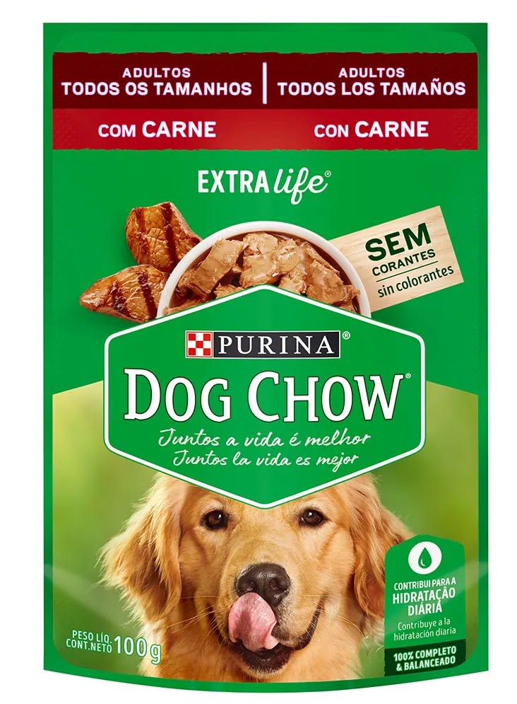 Dog Chow Sachet Adultos Todos Los Tamaños Carne 100 gr1