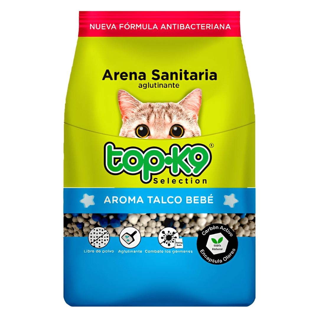 Arena Sanitaria Top K9 Aglutinante Talco Bebe2